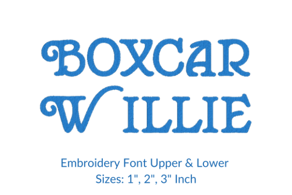 Boxcar Willie Font Embroidery Design