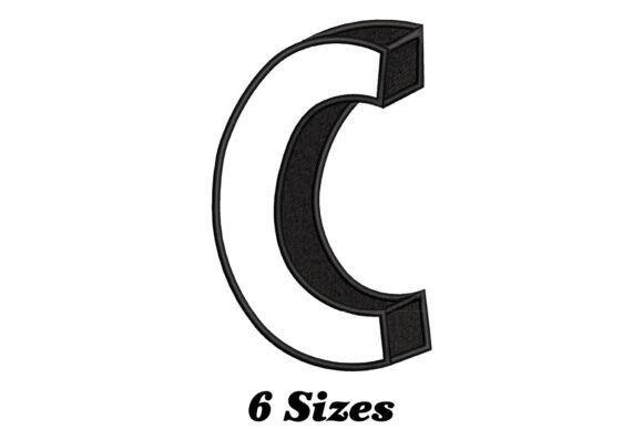 Elegant Letter C Embroidery Design