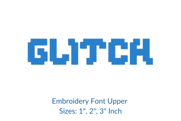 Glitch Font Embroidery Design
