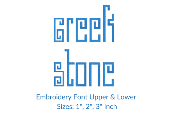 Greek Stone Font Embroidery Design