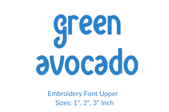 Green Avocado Font Embroidery Design