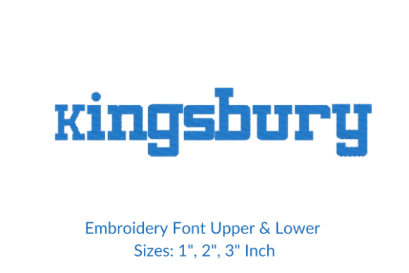 Kingsbury Font Embroidery Design