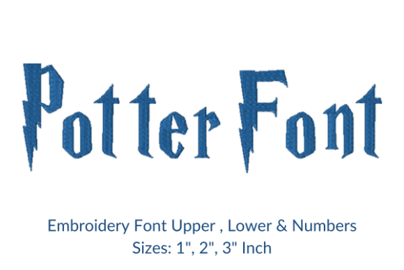 Potter Font Embroidery Design