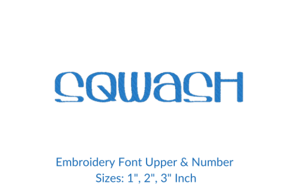 Sqwash Font Embroidery Design
